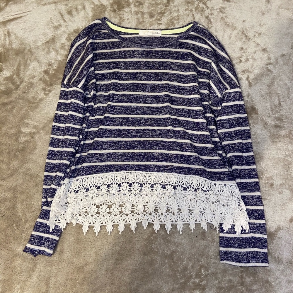 Rewind Striped sweater Small navy blue
